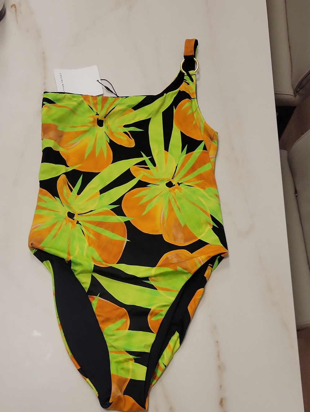 Louisa Ballou Sublime Flow One-Shoulder Floral Swimsuit size Small - Picture 1 of 10